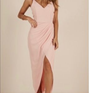 Blush chiffon cocktail dress!